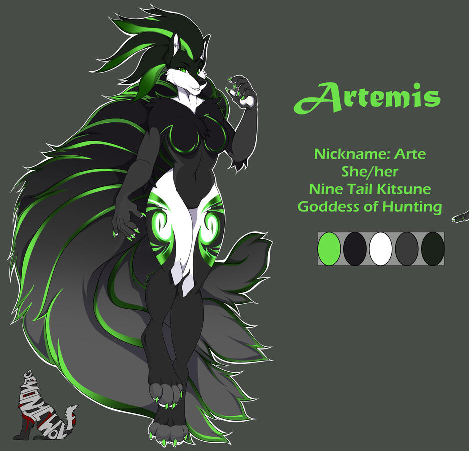 Artemis - Ninetails Kitsune - She/her - Click the image to see her FurAffinity page to see and find out more!