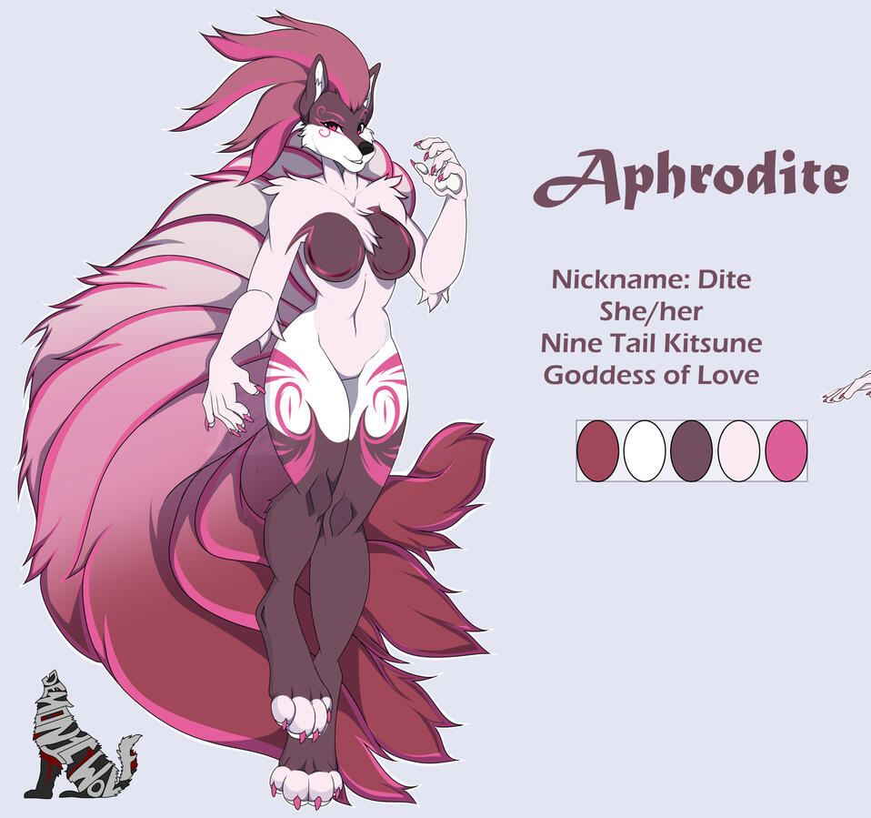 Aphrodite - Ninetails Kitsune - She/her - Click the image to see her FurAffinity page to see and find out more!