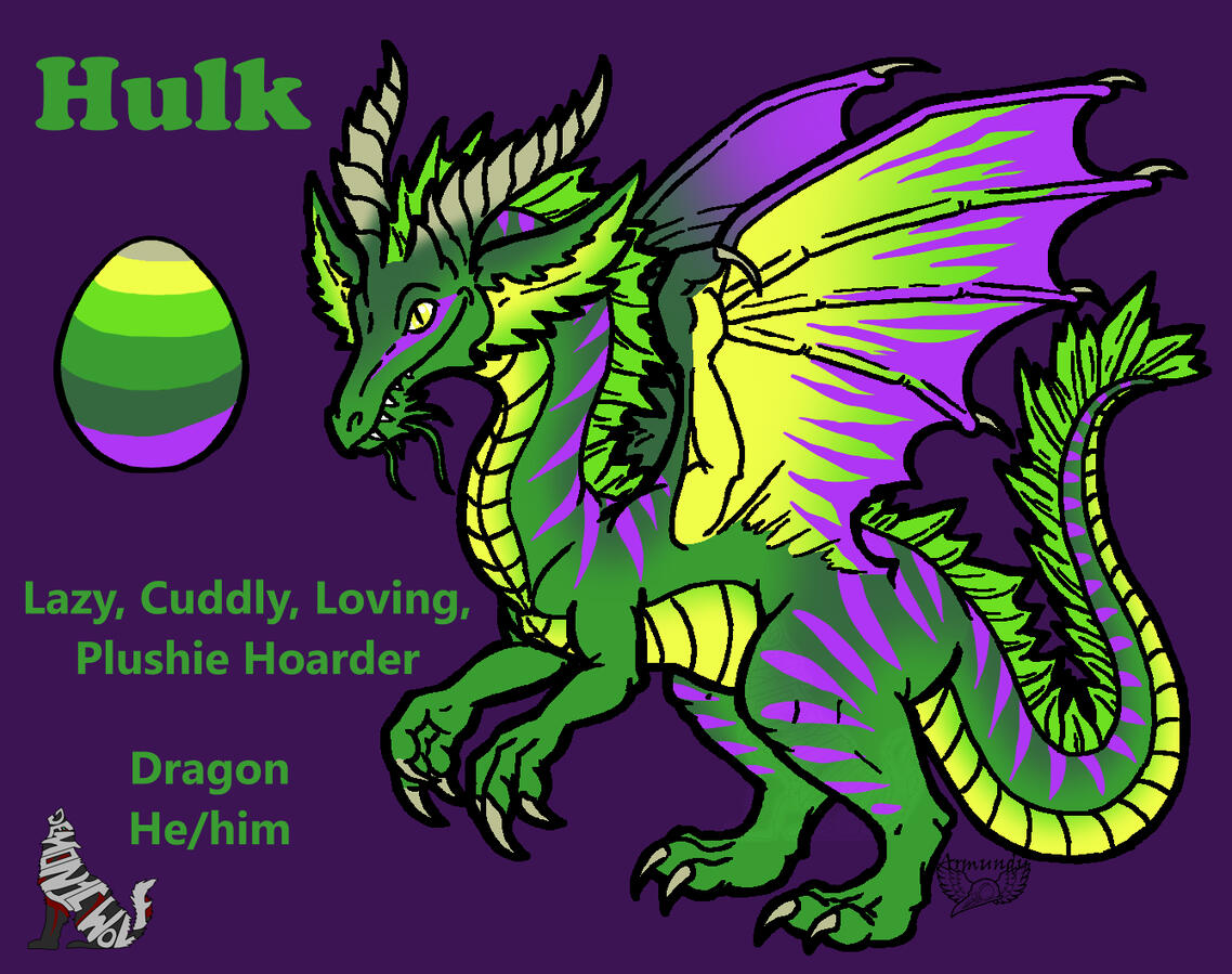 Hulk - Western Eastern Dragon Hybrid - He/him - Click the image to see his FurAffinity page to see and find out more!