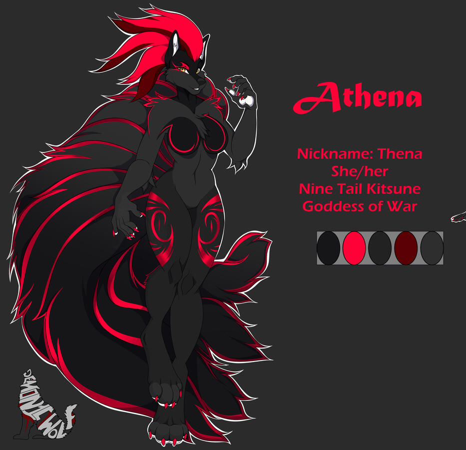 Athena - Ninetails Kitsune - She/her - Click the image to see her FurAffinity page to see and find out more!