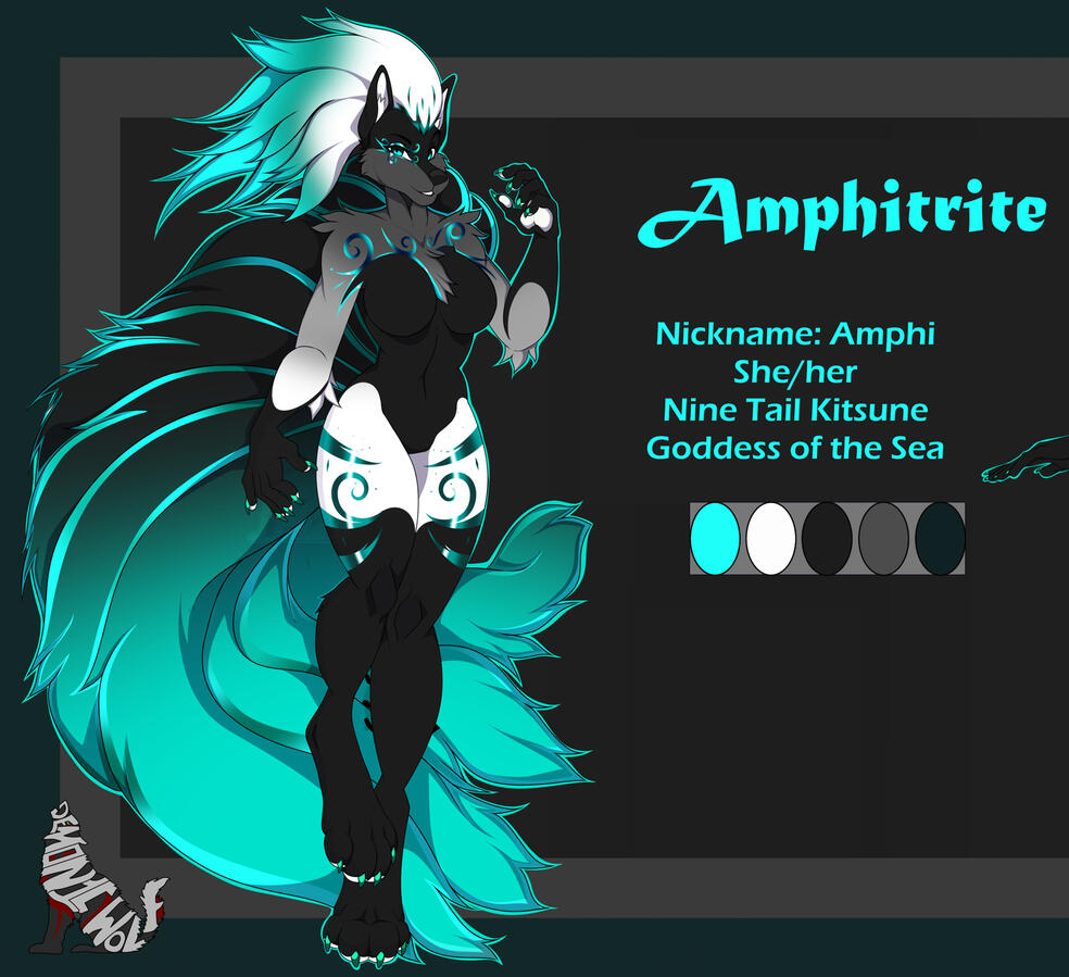 Amphitrite - Ninetails Kitsune - She/her - Click the image to see her FurAffinity page to see and find out more!